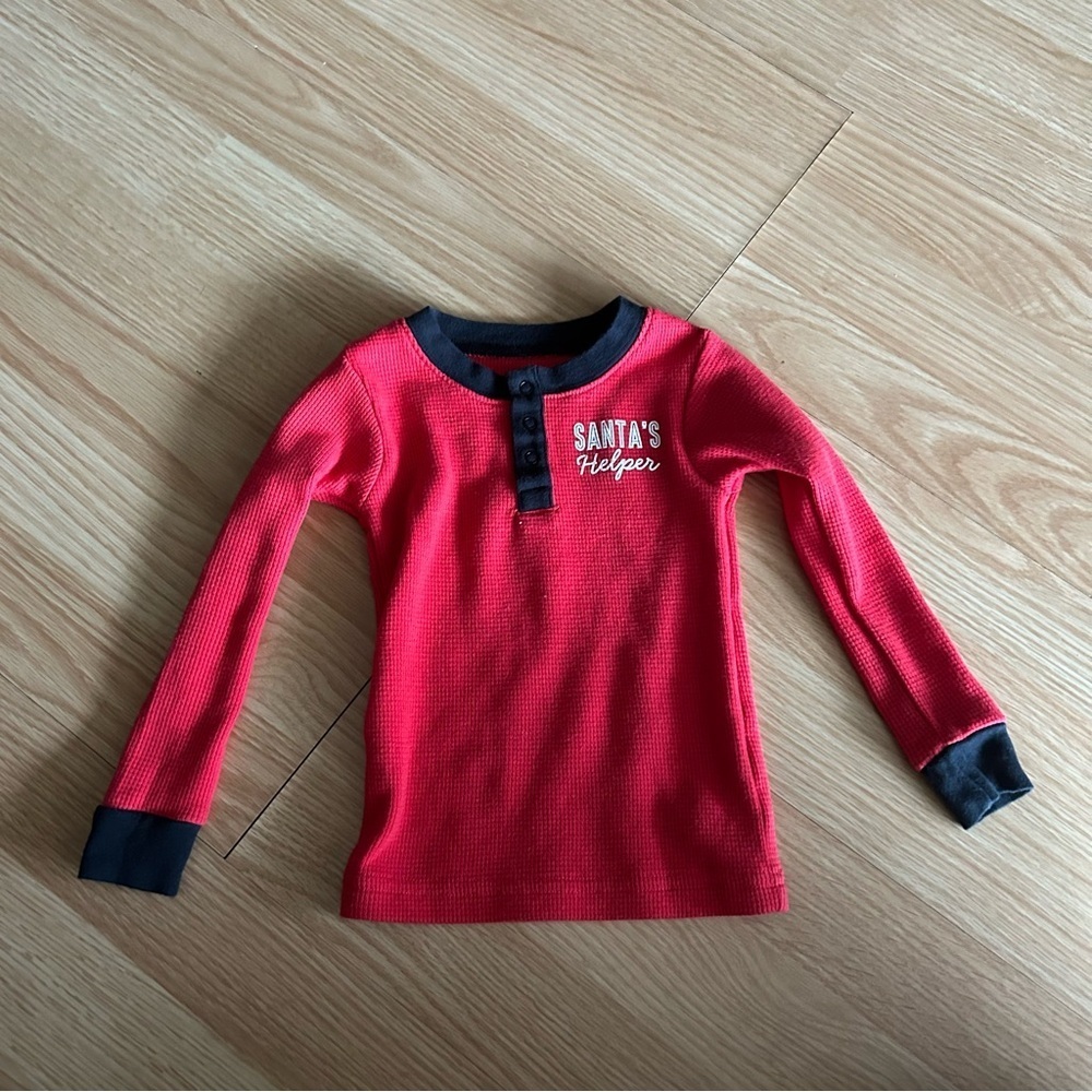 Carter’s Santa’s Little Helper Red Ribbed Long Sleeve 24 months